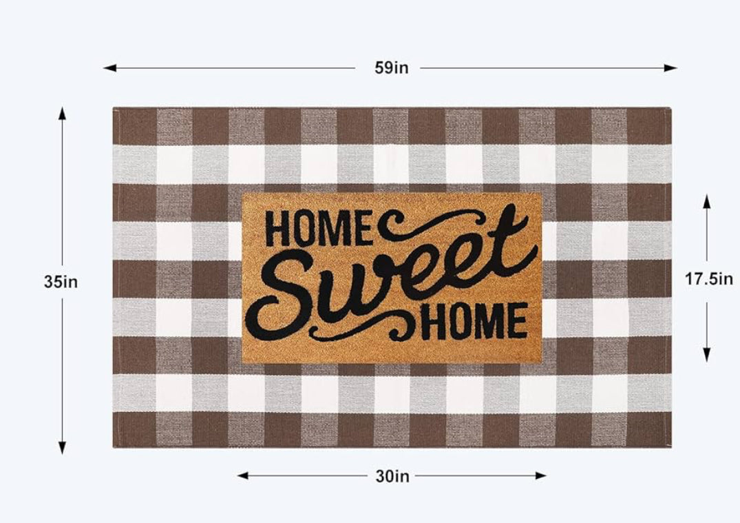 Buffalo Plaid Door Rug 3’ x 5’ (Doormat not included)