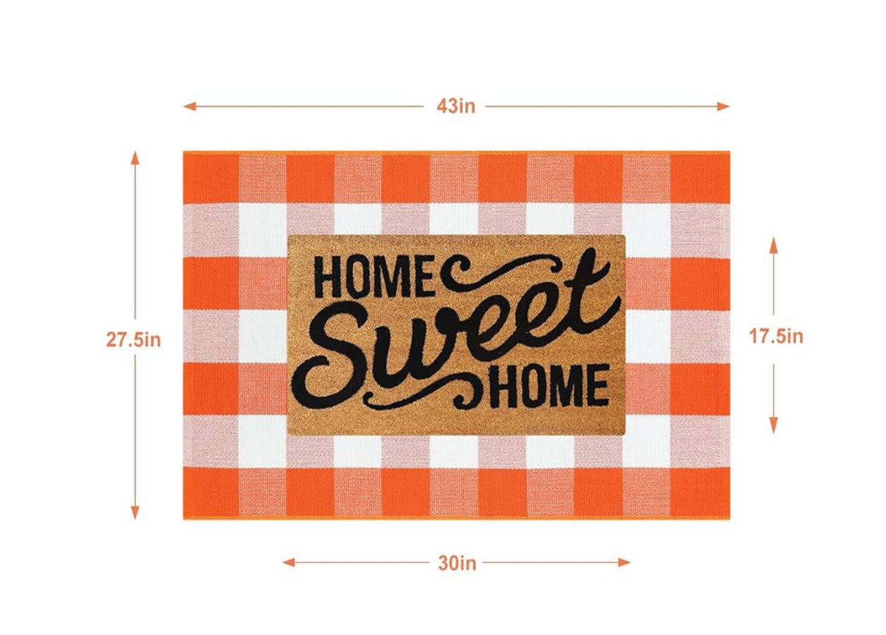 Buffalo Plaid Door Rug 27.5” x 43” (Doormat not included)