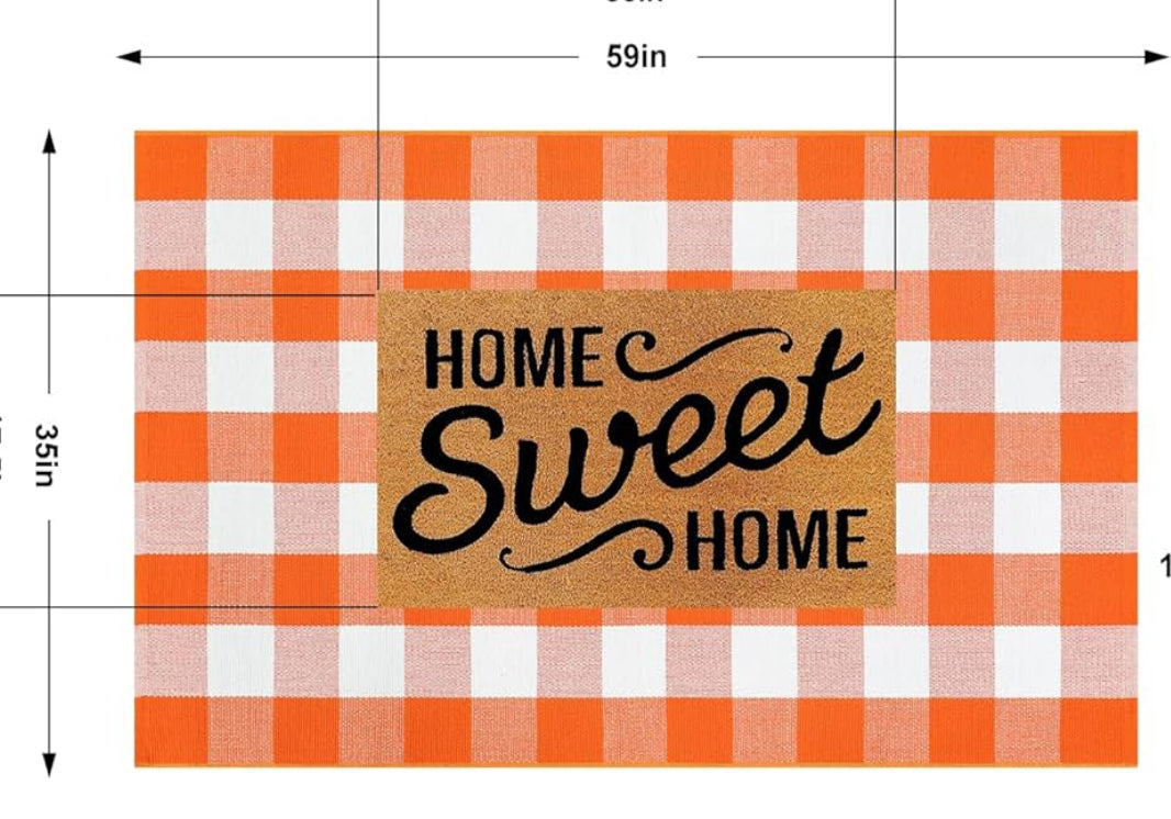 Buffalo Plaid Door Rug 3’ x 5’ (Doormat not included)