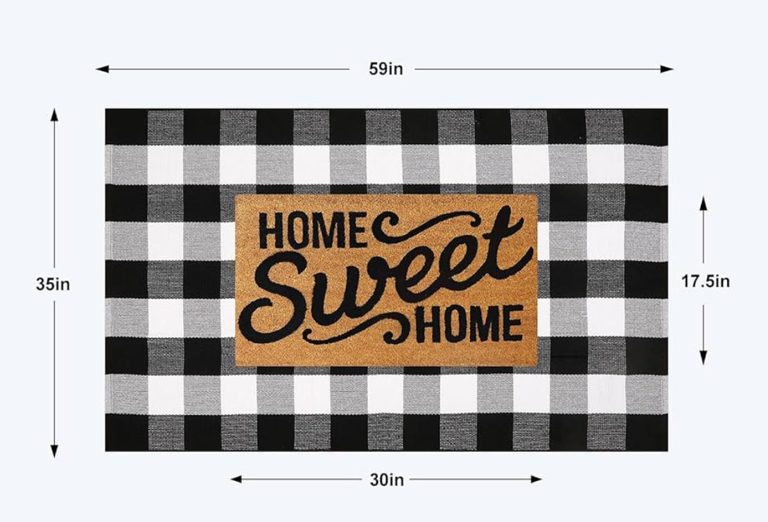 Buffalo Plaid Door Rug 3’ x 5’ (Doormat not included)